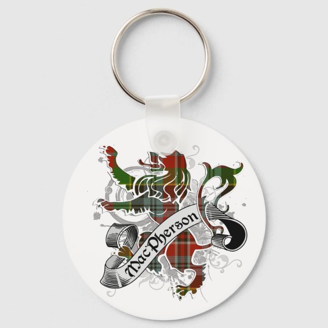 MacPherson Tartan Lion Key Ring (Front)