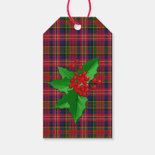 MacPherson Tartan Plaid Christmas Gift Tags (Front)