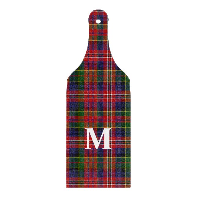 MacPherson Tartan Plaid Monogrammed Pillow Cutting Board (Front)