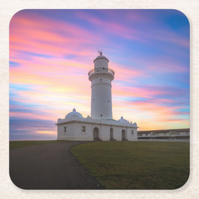 Macquarie Lighthouse | Sydney, Australia Square Paper Coaster (Front)