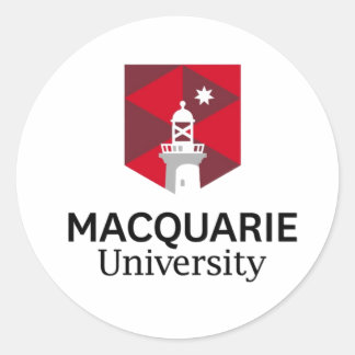 macquarie university classic round sticker