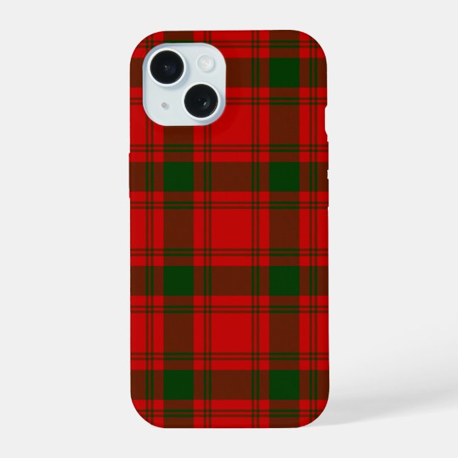 MacQuarrie tartan red green plaid iPhone 15 Case (Back)