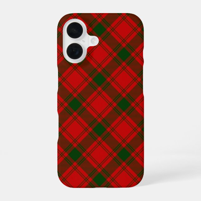 MacQuarrie tartan red green plaid iPhone 16 Case (Back)