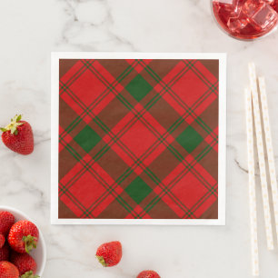 MacQuarrie tartan red green plaid Napkin