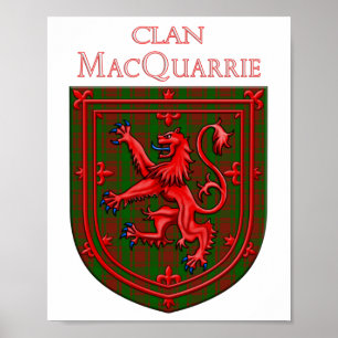 MacQuarrie Tartan Scottish Plaid Lion Rampant Poster