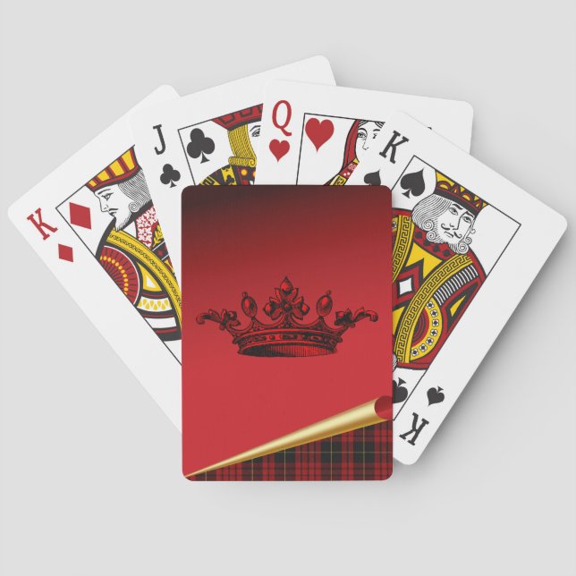 MacQueen Plaid and Crown Playing Cards (Back)