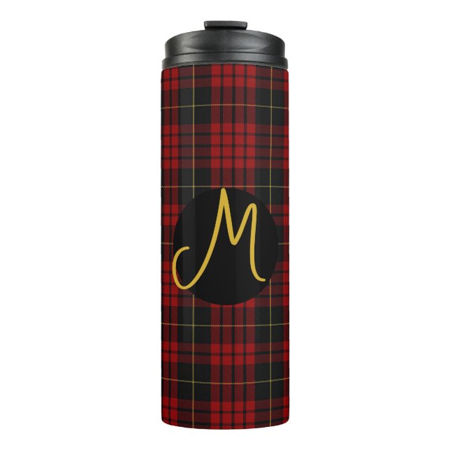 MacQueen Tartan Monogrammed Thermal Tumbler (Front)