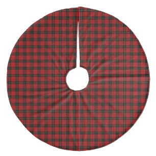 MacQueen Tartan Red and Black Plaid Fleece Tree Skirt