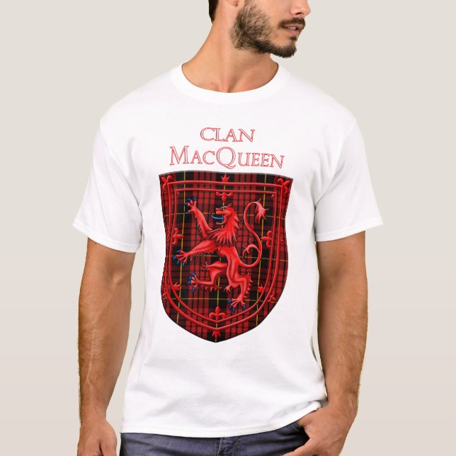 MacQueen Tartan Scottish Plaid Lion Rampant T-Shirt (Front)