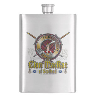 MacRae Clan Badge Hip Flask