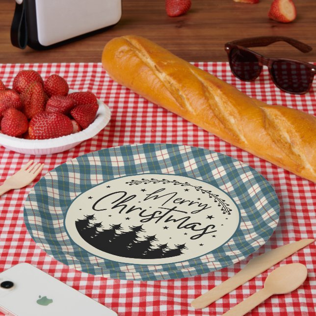 MacRae Conchra Scottish Tartan Christmas Paper Plate (Picnic)