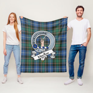 MacRae Hunting Ancient Clan Badge Tartan Plaid Fleece Blanket