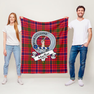 MacRae Modern Clan Badge Tartan Plaid Fleece Blanket