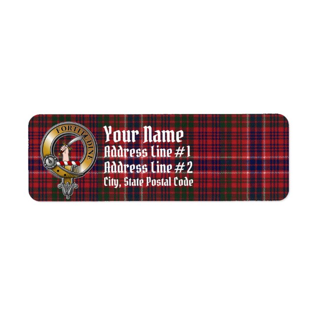 MacRae Tartan & Badge Return Address Label (Front)