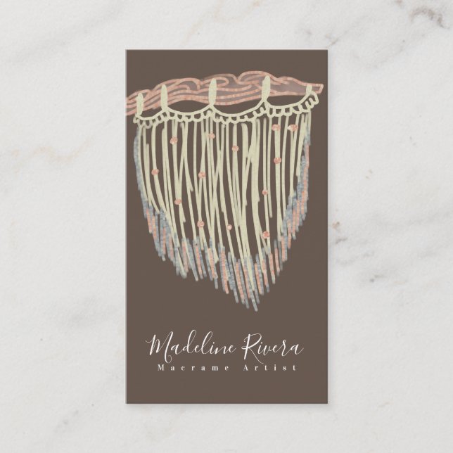 Macrame Artist Handmade Art Designer Business Card (Front)