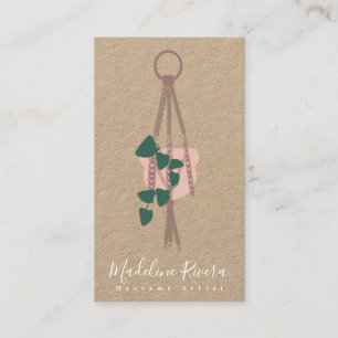 Macrame Artist Handmade Design Hanging Plants Business Card