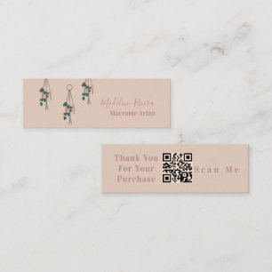 Macrame Artist Handmade Hanging Plants Earthy Mini Business Card