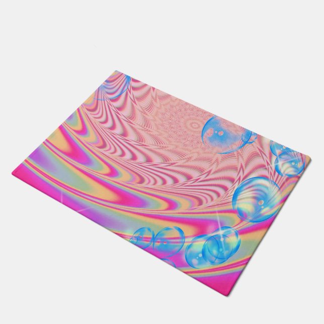 MACRAME'- Colourful Abstract Image of Fractal Art  Doormat (Angled)