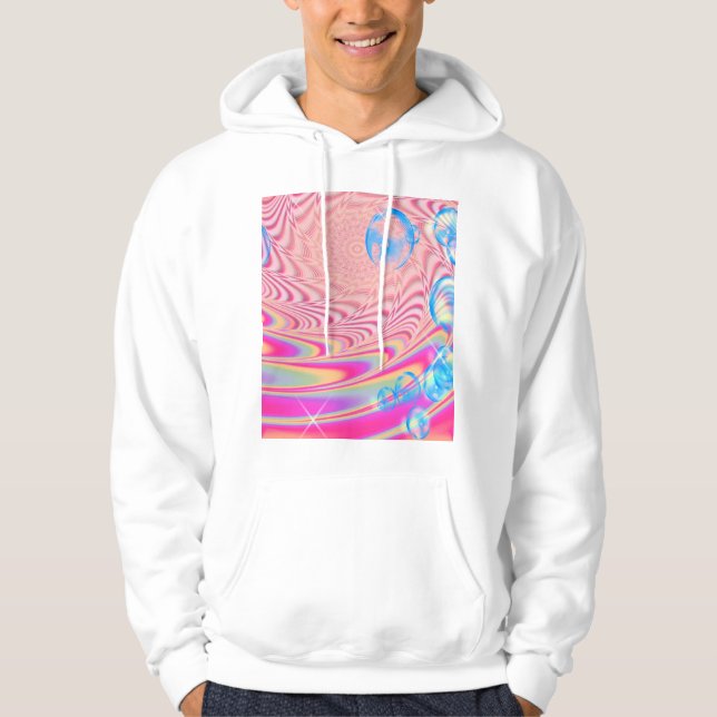 MACRAME'- Colourful Abstract Image of Fractal Art  Hoodie (Front)