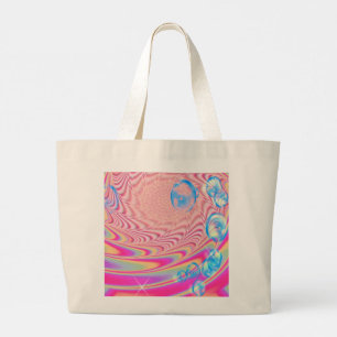 MACRAME'- Colourful Abstract Image of Fractal Art  Large Tote Bag