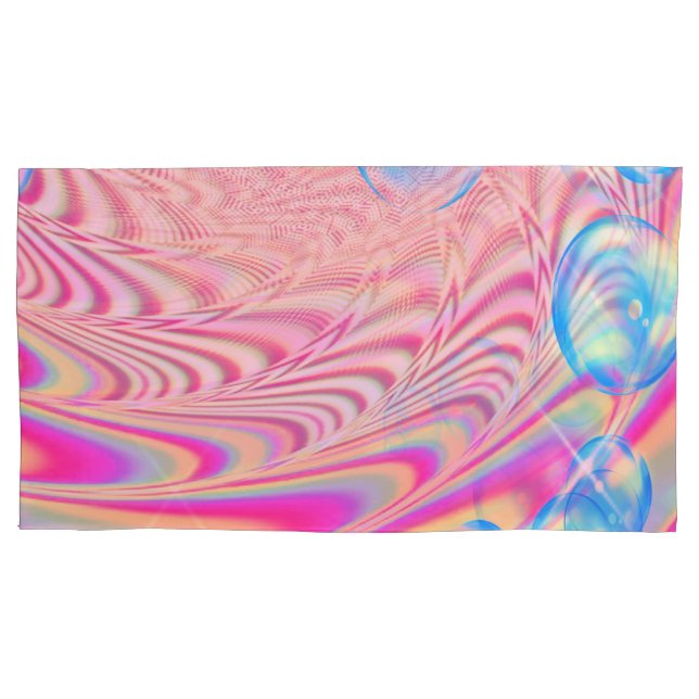 MACRAME'- Colourful Abstract Image of Fractal Art  Pillowcase (Front)