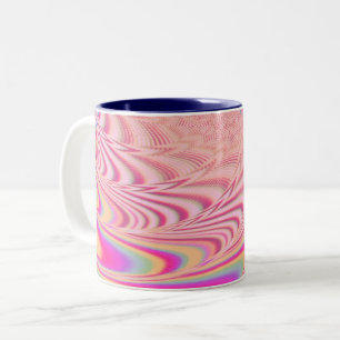 MACRAME'- Colourful Abstract Image of Fractal Art Two-Tone Coffee Mug