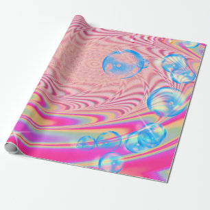 MACRAME'- Colourful Abstract Image of Fractal Art Wrapping Paper