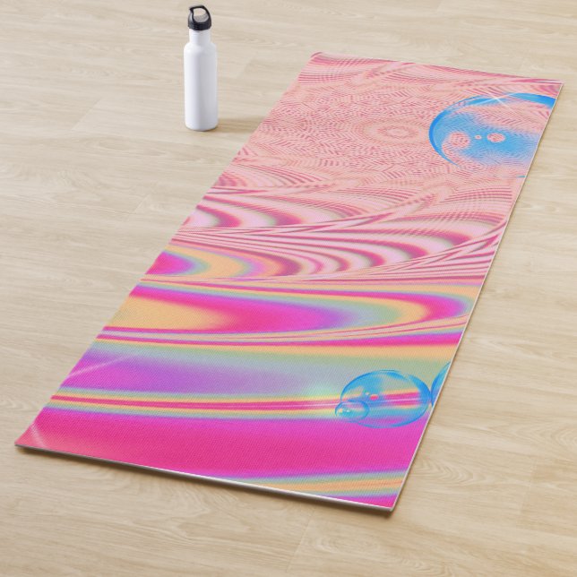 MACRAME'- Colourful Abstract Image of Fractal Art  Yoga Mat (In Situ)