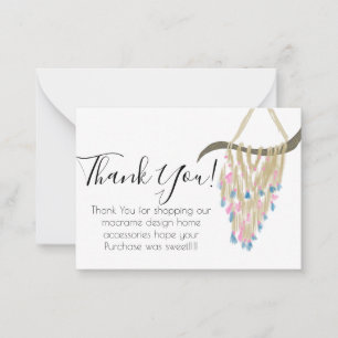 Macrame Shop Hanging Decor Thank You Note Card
