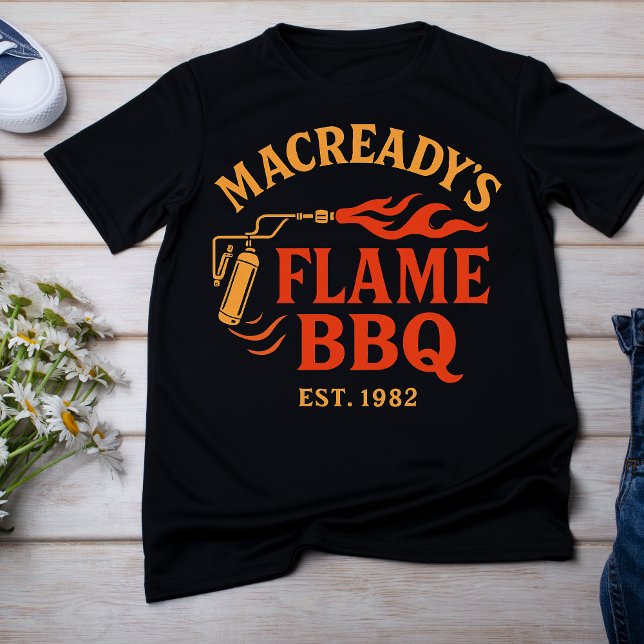 Macready’s flame BBQ est 1982 T-Shirt (Creator Uploaded)