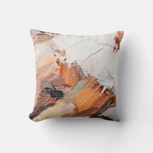 Macro. Abstract art. Expressive embossed pasty oil Cushion
