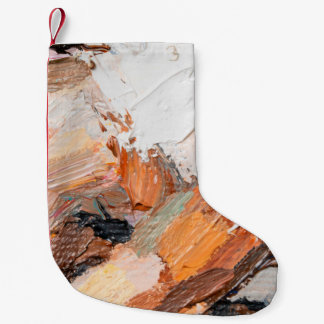 Macro. Abstract art. Expressive embossed pasty oil Small Christmas Stocking