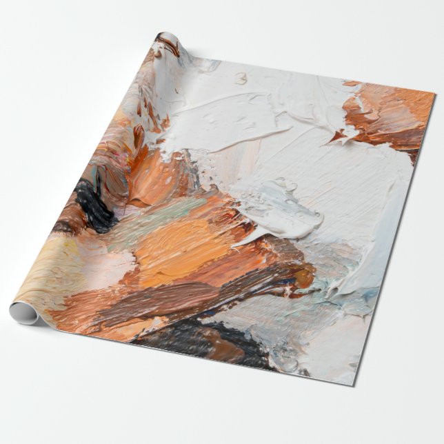 Macro. Abstract art. Expressive embossed pasty oil Wrapping Paper (Unrolled)