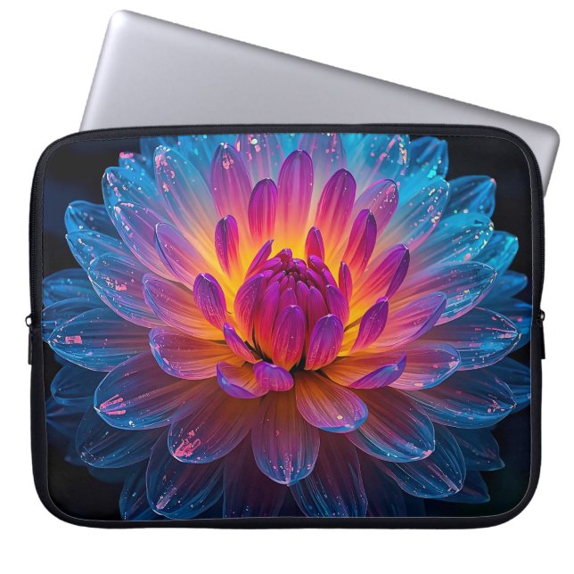Macro Aurora Bloom 15 inch Electronics Bag (Front)