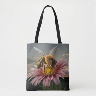 Macro Bee Tote Bag