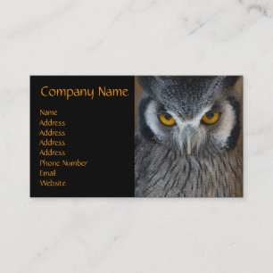 Macro Black and White Owl Business Card