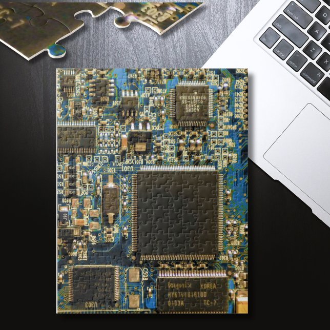 Macro Blue Circuit Board | PCB Photo Jigsaw Puzzle (Creator Uploaded)