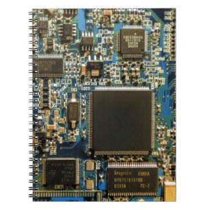Macro Blue Circuit Board PCB Photo Notebook
