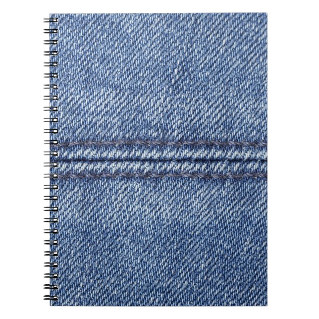Macro Blue Denim, Close-Up Texture. Notebook (Front)
