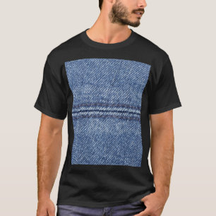 Macro Blue Denim, Close-Up Texture. T-Shirt