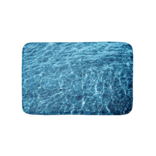 Macro Bubbling Blue Sea Photo Bath Mat