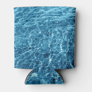 Macro Bubbling Blue Sea Photo Can Cooler