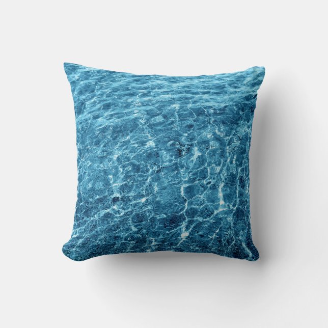 Macro Bubbling Blue Sea Photo Cushion (Front)
