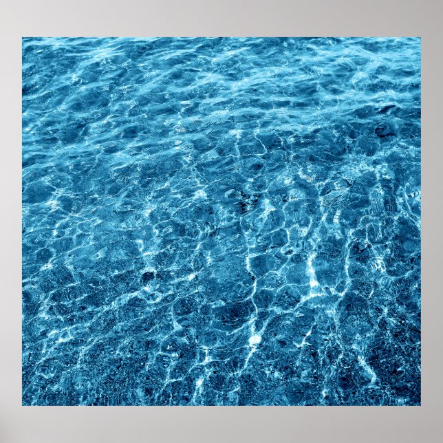 Macro Bubbling Blue Sea Photo Poster (Front)