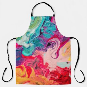 macro close up of different colour oil paint. colo apron