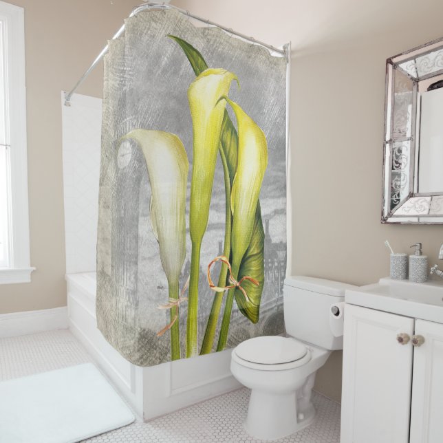 Macro Flower Calla lily Shower Curtain (In Situ)