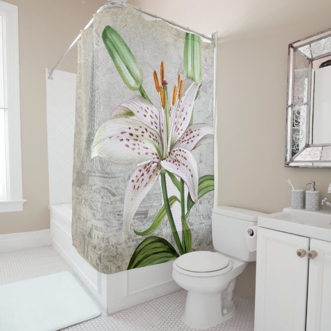 Macro Flower lily Shower Curtain (In Situ)