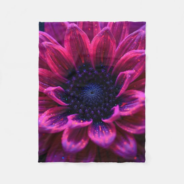Macro Fuchsia Nebula Fleece Blanket (Front)