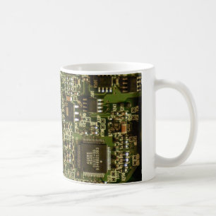 Macro Green Circuit Board   PCB Photo Coffee Mug