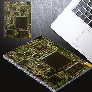 Macro Green Circuit Board   PCB Photo Notebook